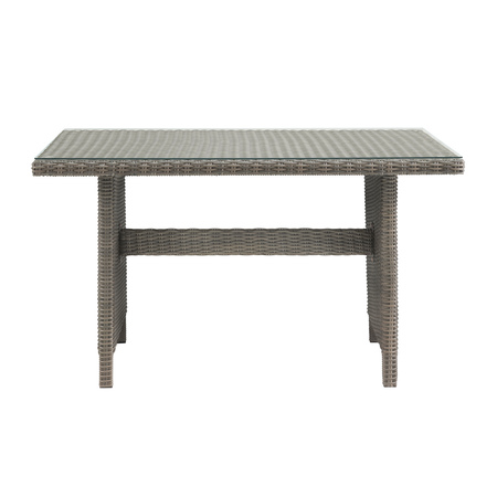 ALATERRE FURNITURE Asti All-Weather Wicker Outdoor 30"H  Dining Table with Glass Top AWWF05FF
